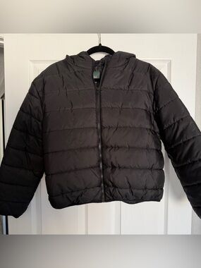 Wild Fable Black Puffer Jacket with Hood